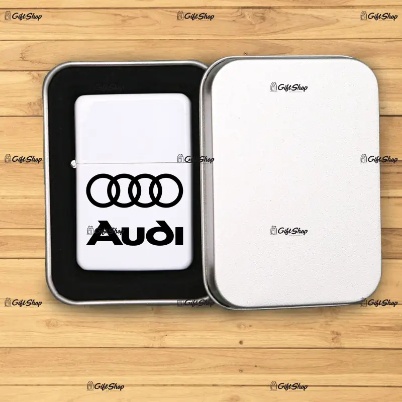 Audi, bricheta metalica gravata laser cu mesaj model 2